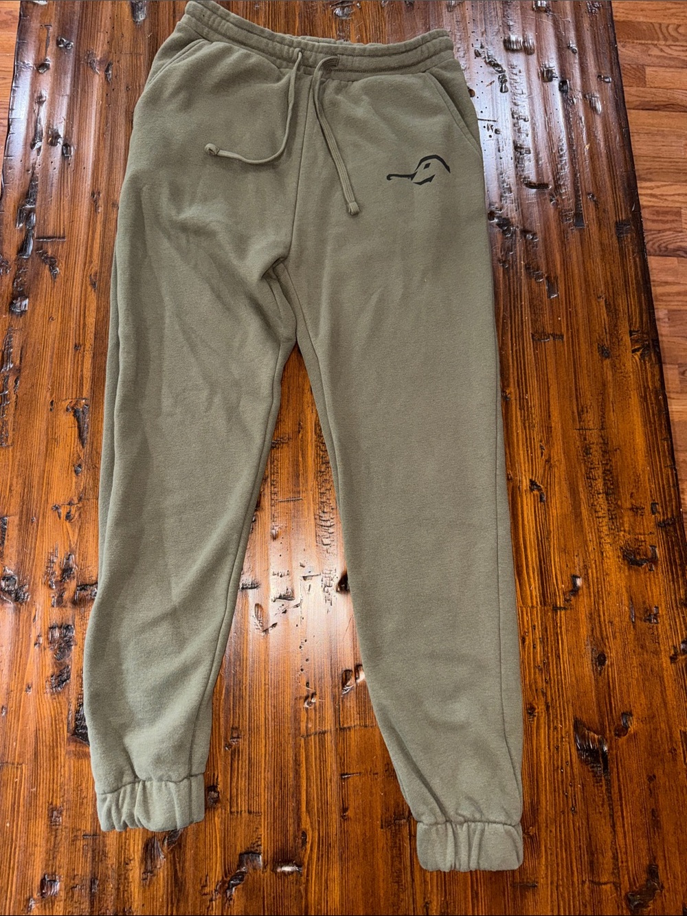 DUX WATERFOWL CO OLIVE GRN DRAWSTRING WAIST CUFFED ANKLES SIDE PKTS/BK PKT ZIP - Picture 2 of 15